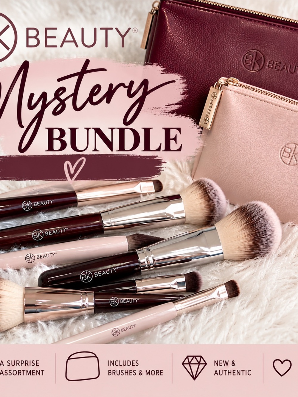 BK Beauty Mystery Bundle New Makeup Brushes & More 3 piece